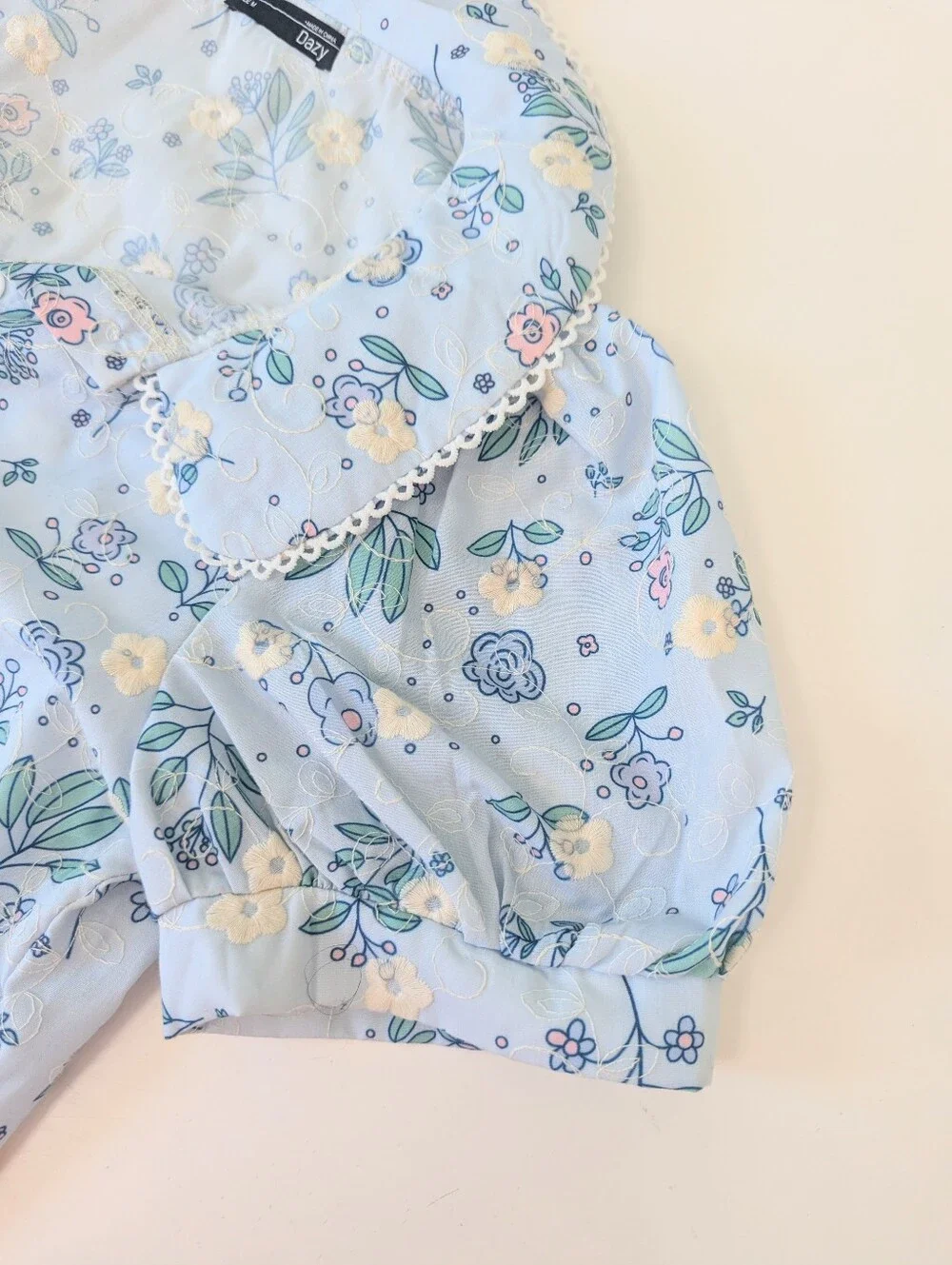 Dazy Floral Pastel Peter Pan Collar Blouse Spring Medium - Picture 6 of 10